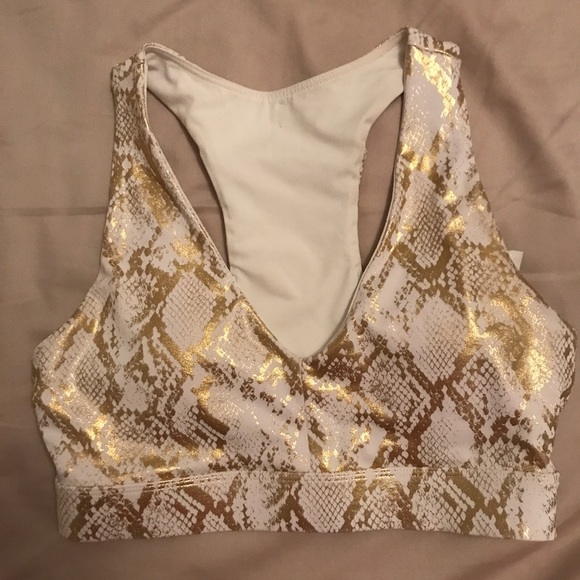 Fabletics Other - Copy - Fabletics gold foil print snakeskin sports bra size XS
